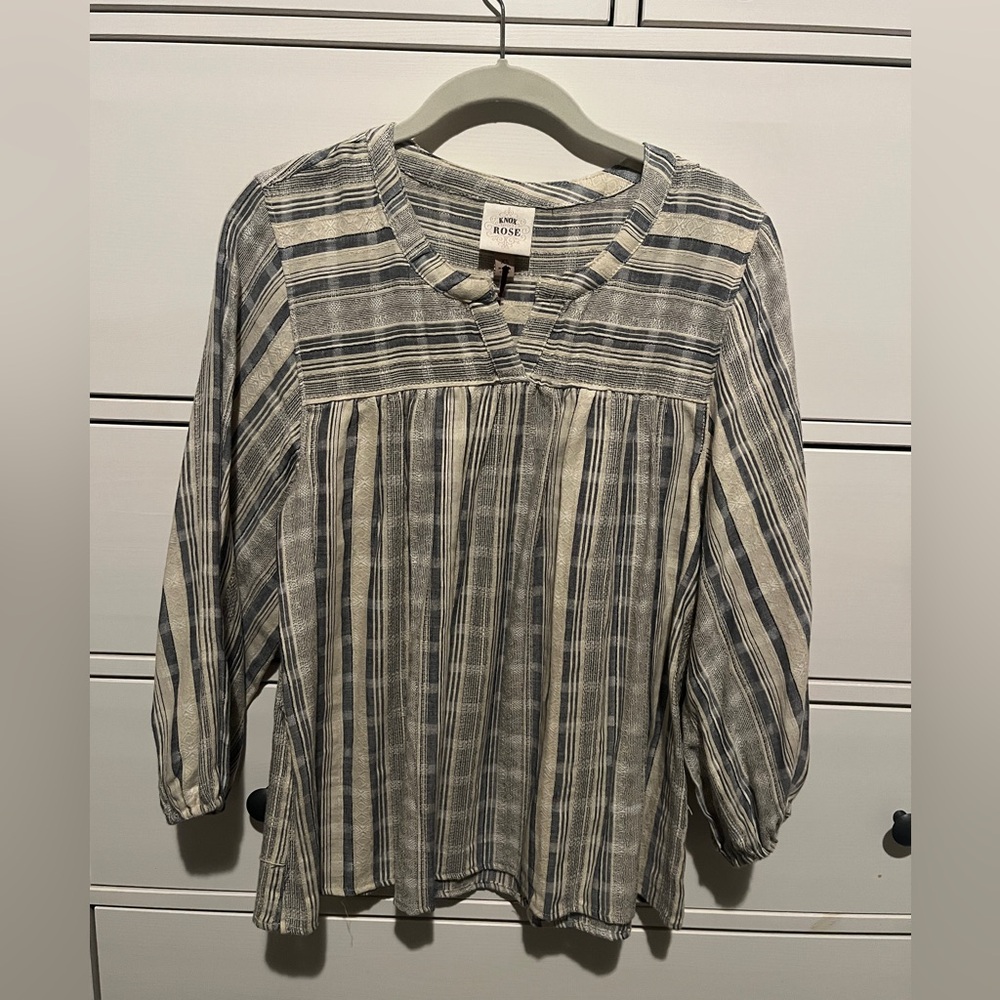 NWT Knox Rose Women's Striped Blouse Size XS